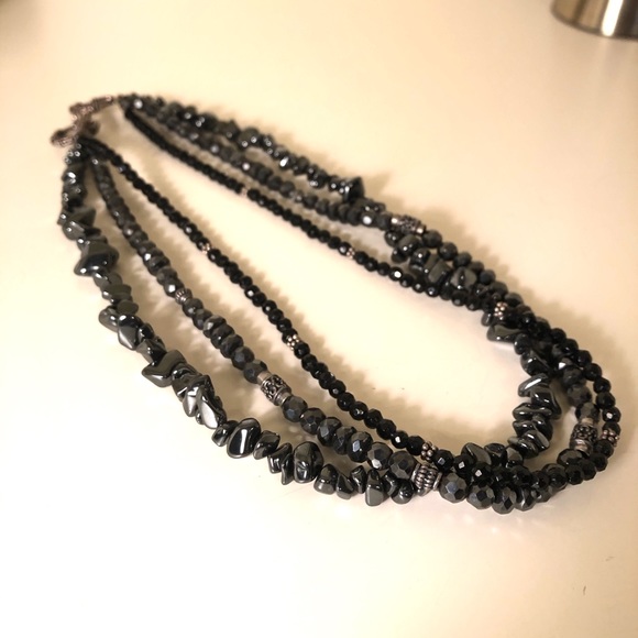 Silpada 3 strand black onyx and hematite necklace - Picture 5 of 5